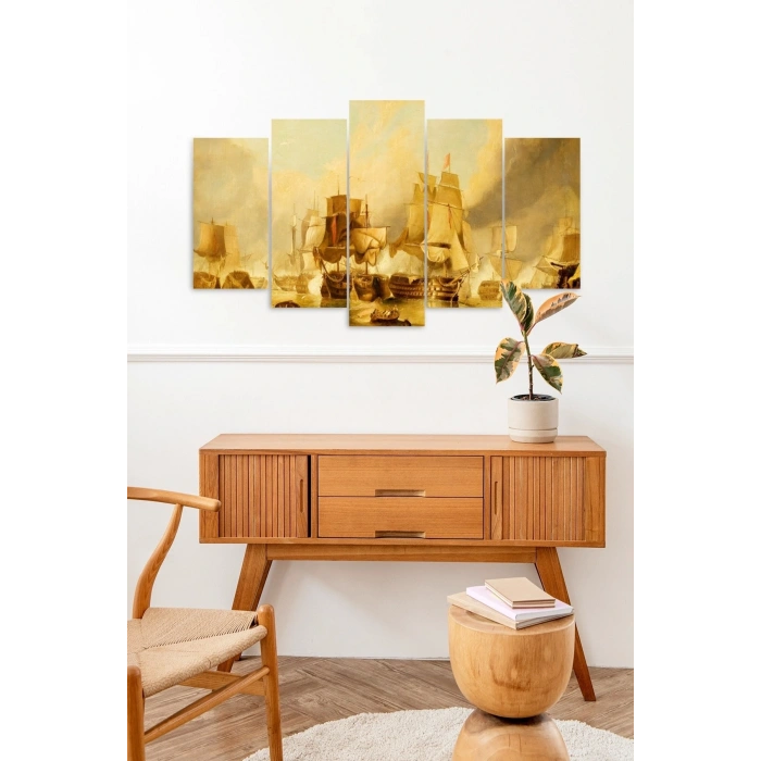 Deniz Manzarası 5 Parçalı Mdf Tablo 60 x 100
