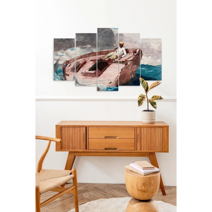 Deniz Manzarası 5 Parçalı Mdf Tablo 60 x 100