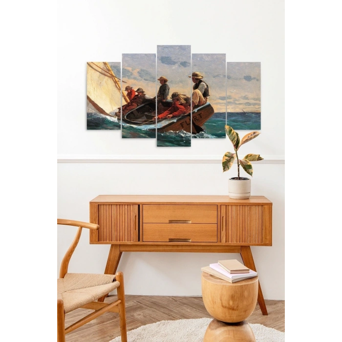 Deniz Manzarası 5 Parçalı Mdf Tablo 60 x 100