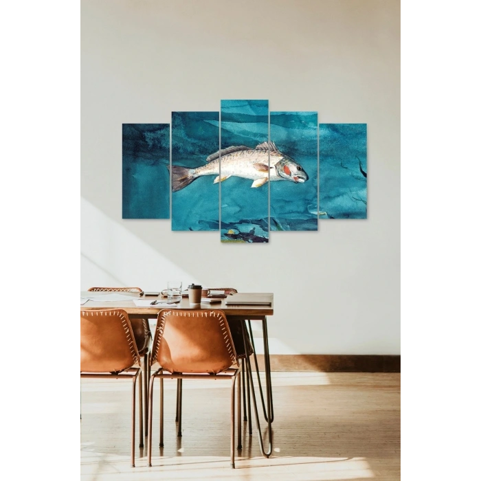 Deniz Manzarası 5 Parçalı Mdf Tablo 60 x 100