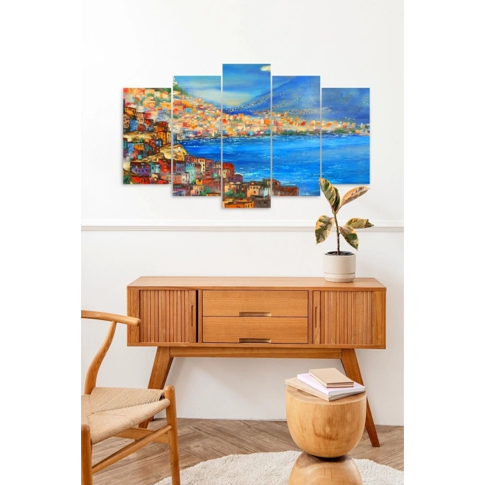 Deniz Manzarası 5 Parçalı Mdf Tablo 60 x 100