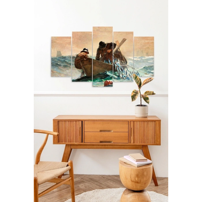 Deniz Manzarası 5 Parçalı Mdf Tablo 60 x 100