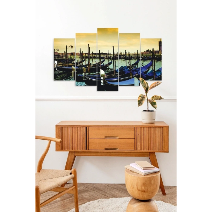 Deniz Manzarası 5 Parçalı Mdf Tablo 60 x 100
