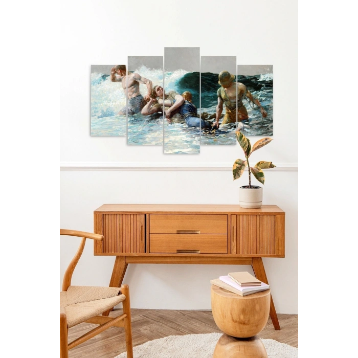 Deniz Manzarası 5 Parçalı Mdf Tablo 60 x 100