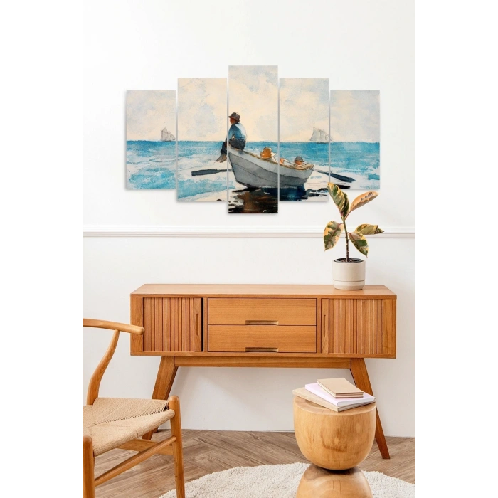 Deniz Manzarası 5 Parçalı Mdf Tablo 60 x 100