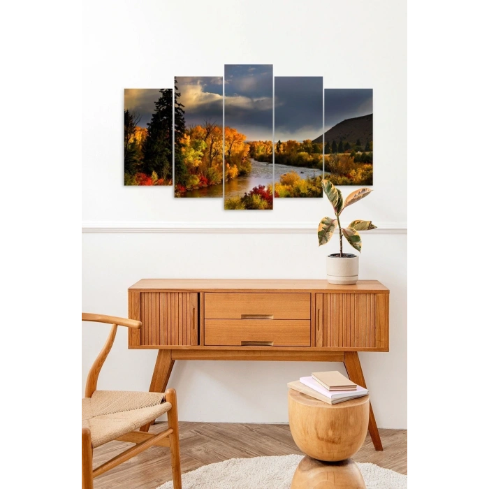 Deniz Manzarası 5 Parçalı Mdf Tablo 60 x 100