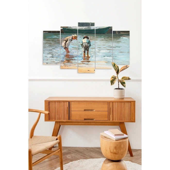 Deniz Manzarası 5 Parçalı Mdf Tablo 60 x 100