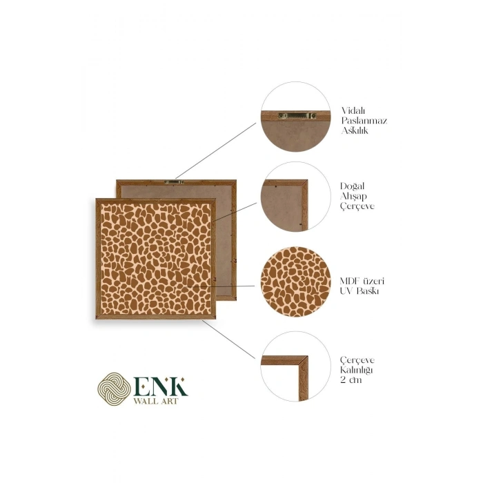Desen Ahşap Çerçeveli Tablo 23 x 23