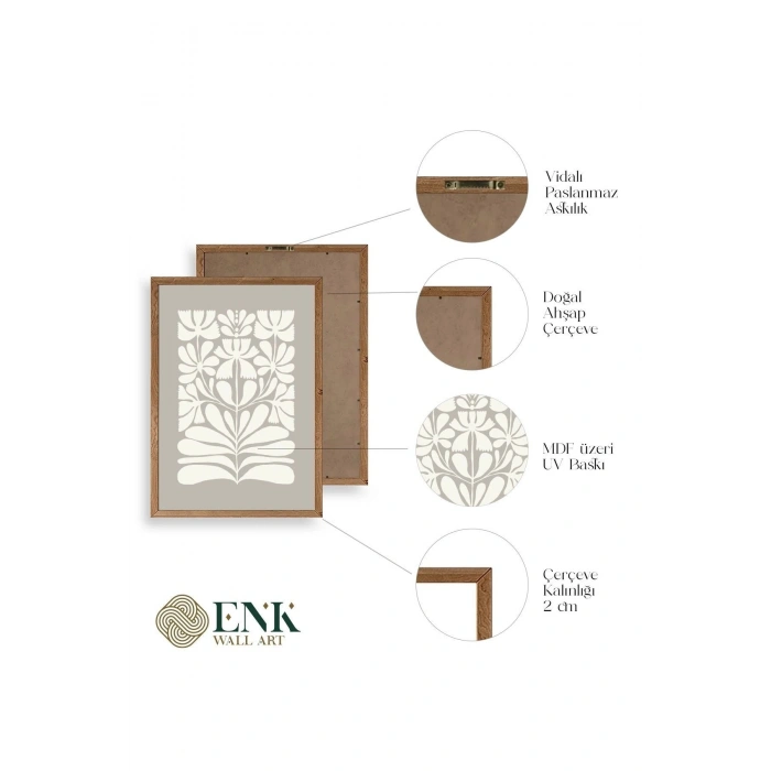 Desen Ahşap Çerçeveli Tablo 30 x 42