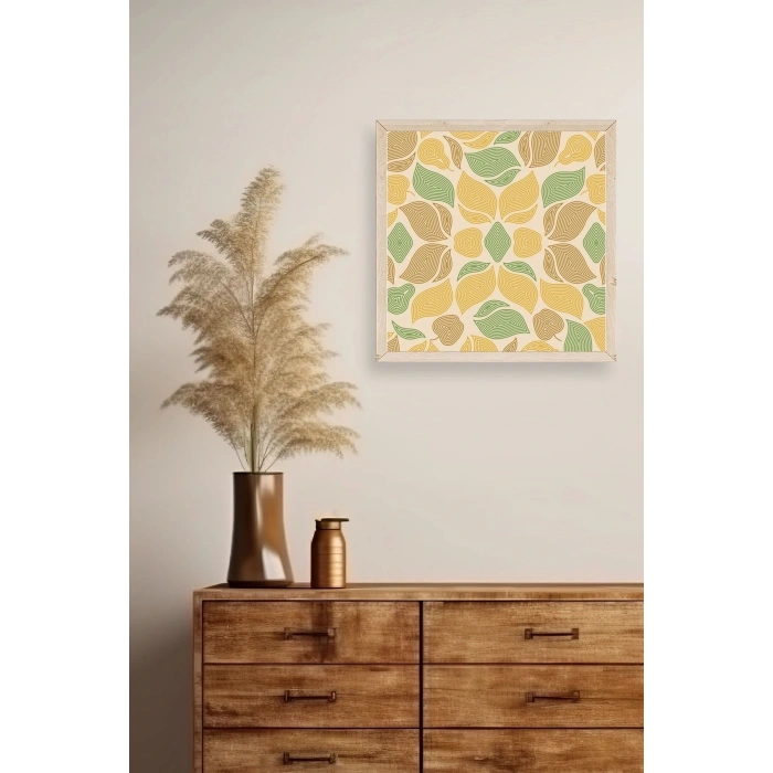 Desen Ahşap Çerçeveli Tablo 50 x 50