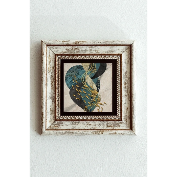 Desenli Çerçeveli Taş Tablo , Çerçeveli Taş Duvar Dekoru-enkcrcvtbl-00175 20 cm