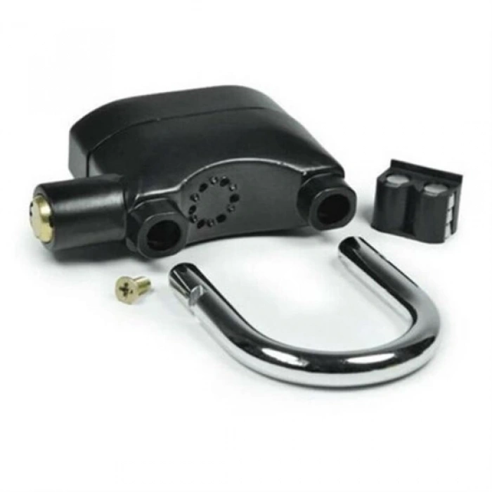 Desibel Siyah Alarmlı Çok Fonksiyonlu Ekstra Güvenlikli Kare Asma Dolap Kilidi (5365)