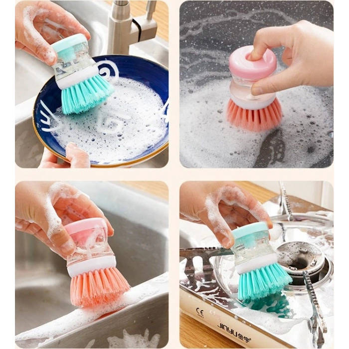 Dishwashing Brush with Detergent Compartment