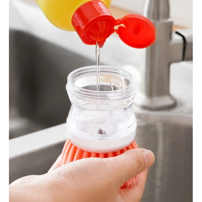 Dishwashing Brush with Detergent Compartment