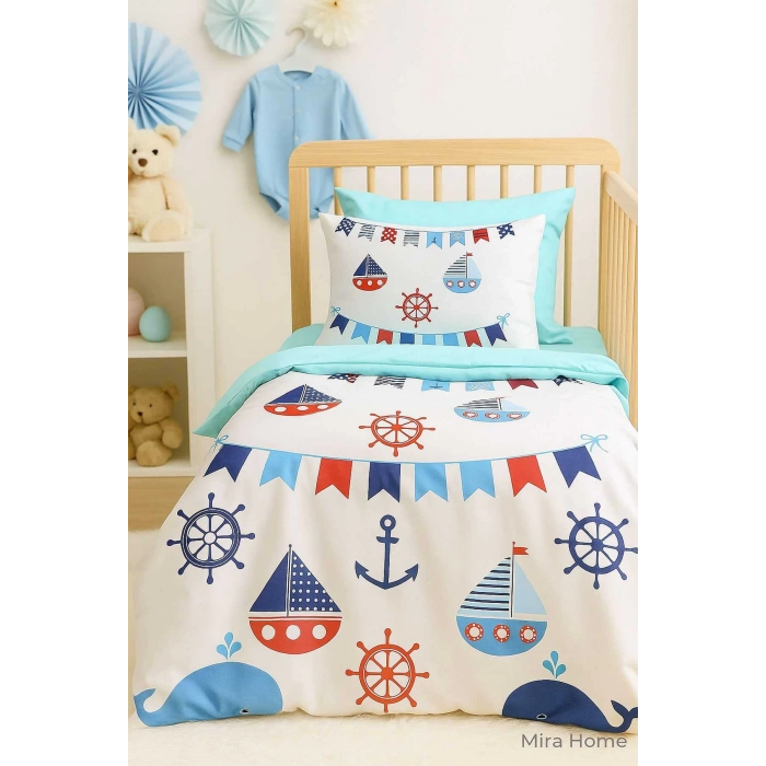 Цифровая печать 3D хлопковое новорожденное постельное белье набор Капитан Маринер