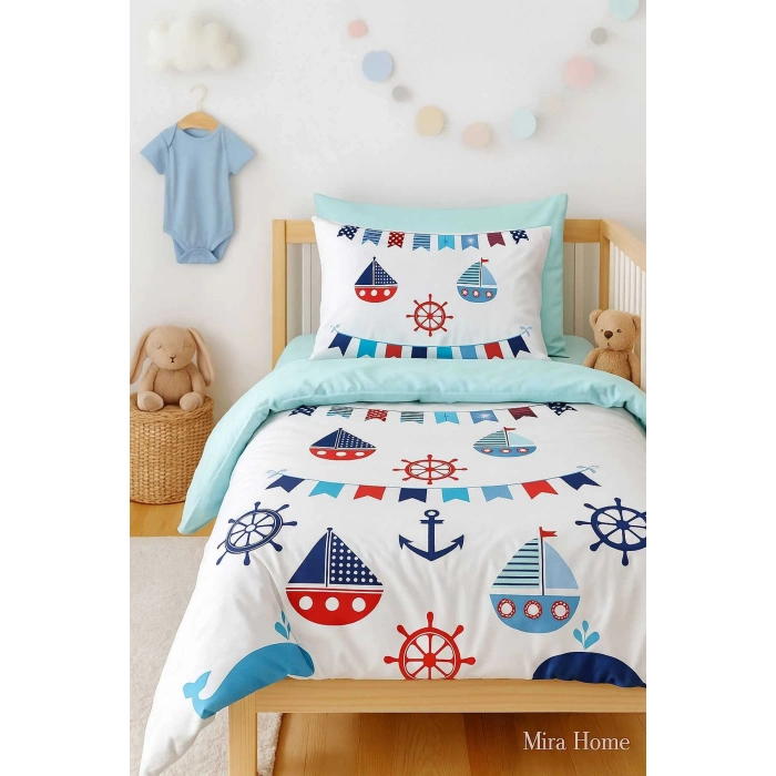 Цифровая печать 3D хлопковое новорожденное постельное белье набор Капитан Маринер