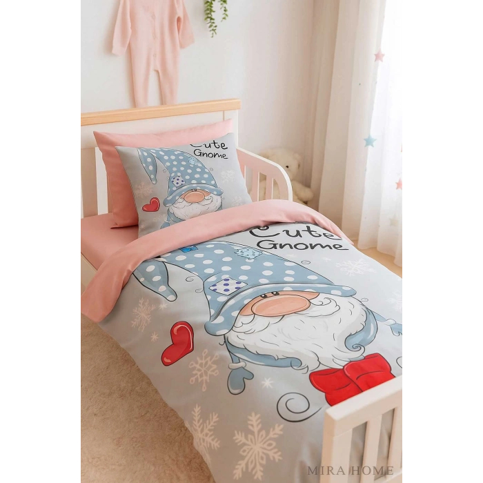 طقم شراشف سرير الوليد ثلاثي الأبعاد المطبوع رقيق القزم الوردي