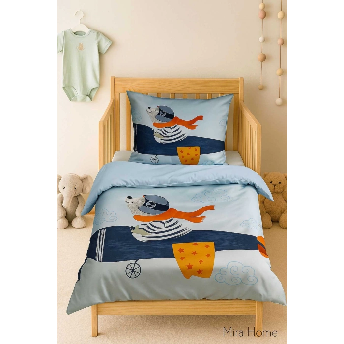 Цифровая печать 3D хлопкового комплекта постельного белья для новорожденных Fly Foggy