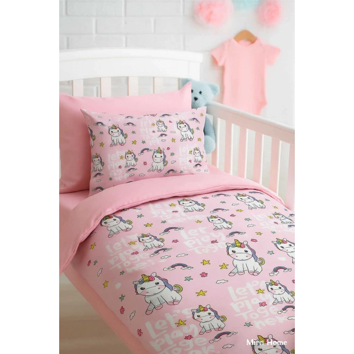 Dijital Baskılı 3d Pamuklu Yenidoğan Bebek Nevresim Takımı Lets Play Together