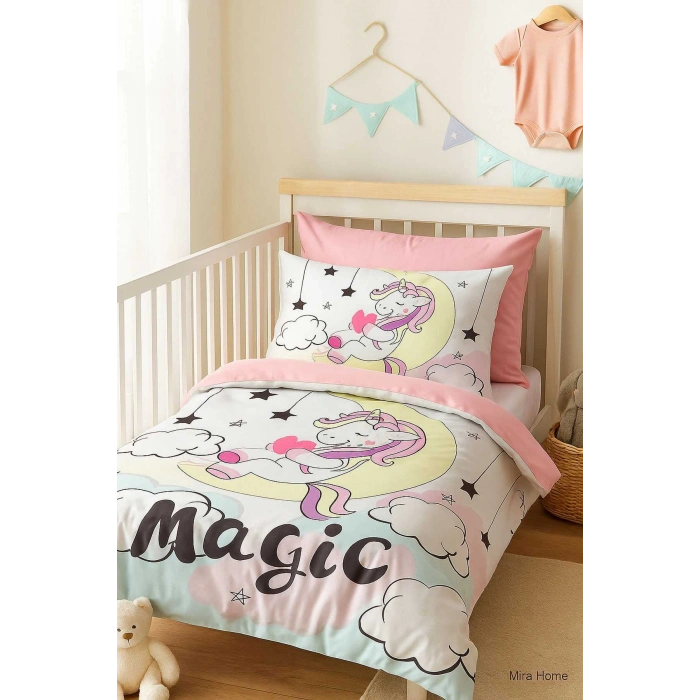 Dijital Baskılı 3d Pamuklu Yenidoğan Bebek Nevresim Takımı Magic