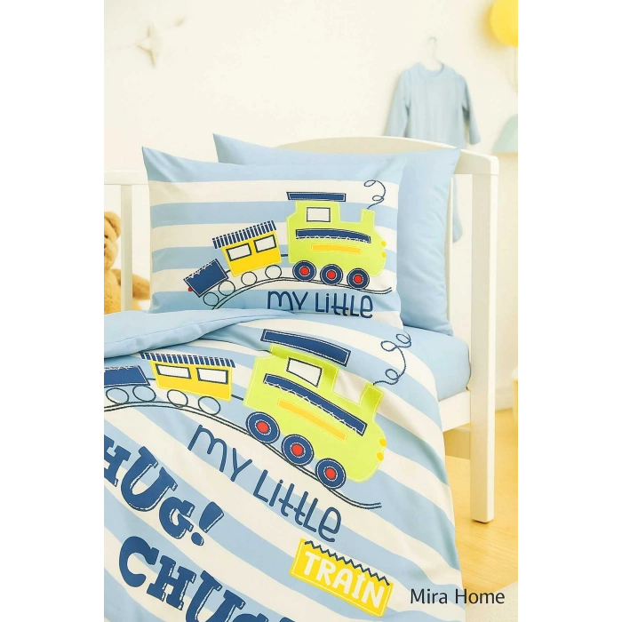 Digital Printed 3D Cotton Newborn Baby Bedding Set My Little Train