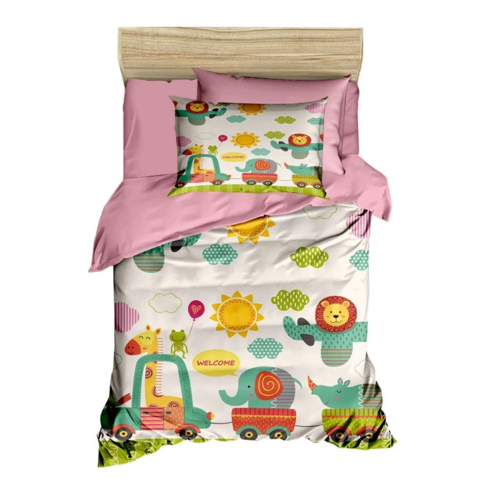 Digital Printed 3D Cotton Newborn Baby Bedding Set Welcome Zoo