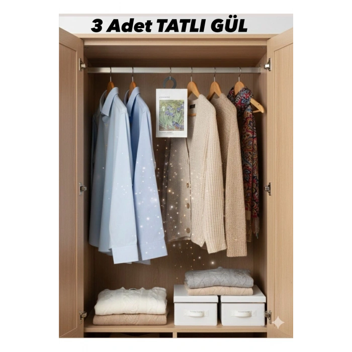 Dolap ve Çekmece Kokusu –3 ADET Askılı Koku Poşeti, Çoklu Aroma Seçenekli, Uzun Ömürlü Koku