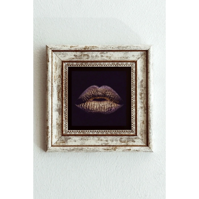 Dudak Çerçeveli Taş Tablo , Çerçeveli Taş Duvar Dekoru-enkcrcvtbl-00109 20 cm