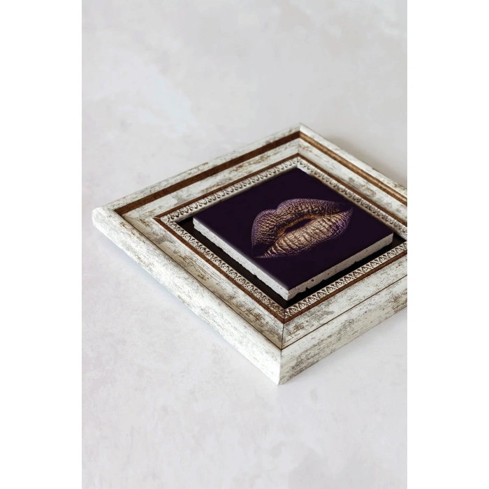 Dudak Çerçeveli Taş Tablo , Çerçeveli Taş Duvar Dekoru-enkcrcvtbl-00109 20 cm