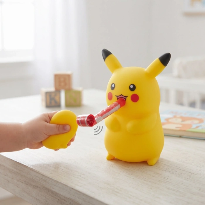 Düdüklü Pikaçu Tasarımlı Squishy - 12li Paket - Sesli Oyuncak