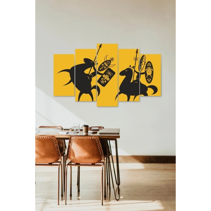 Düello Manzara 5 Parçalı Mdf Tablo 60 x 100