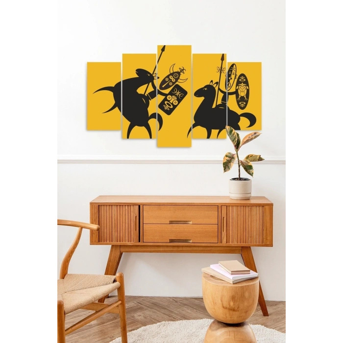 Düello Manzara 5 Parçalı Mdf Tablo 60 x 100