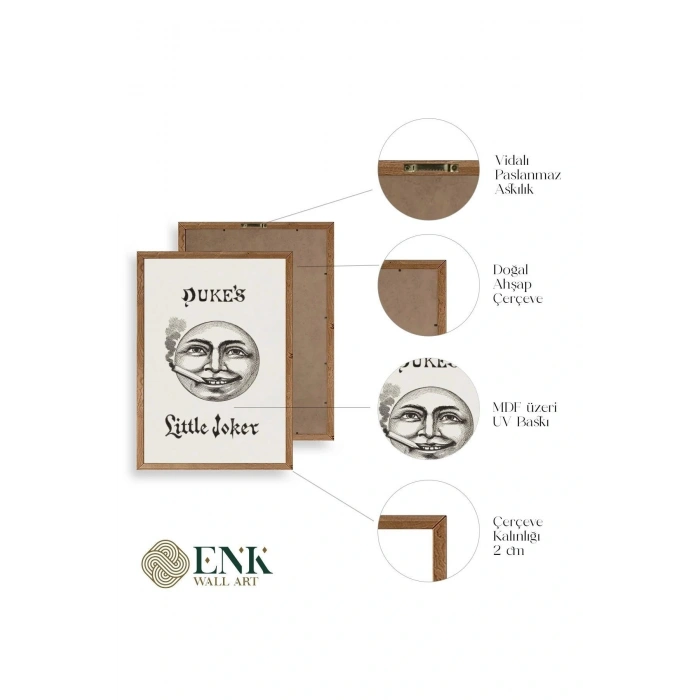 Dukes Little Joker Ahşap Çerçeveli Tablo 17 x 23