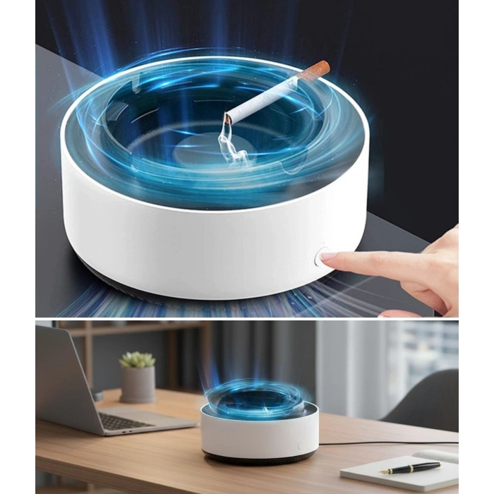 Dumanı İçine Çeken Akıllı Kül Tablası – Kokusuz, Filtreli ve Otomatik Duman Emici Küllük (5365)