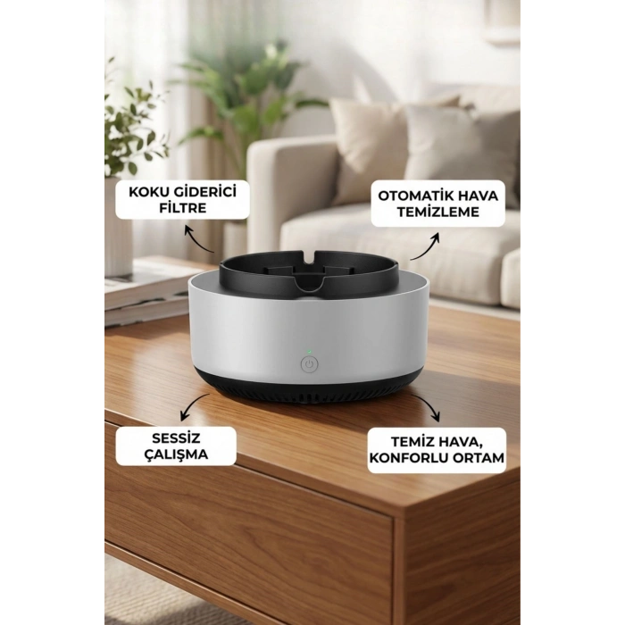 Dumanı İçine Çeken Akıllı Kül Tablası – Kokusuz, Filtreli ve Otomatik Duman Emici Küllük