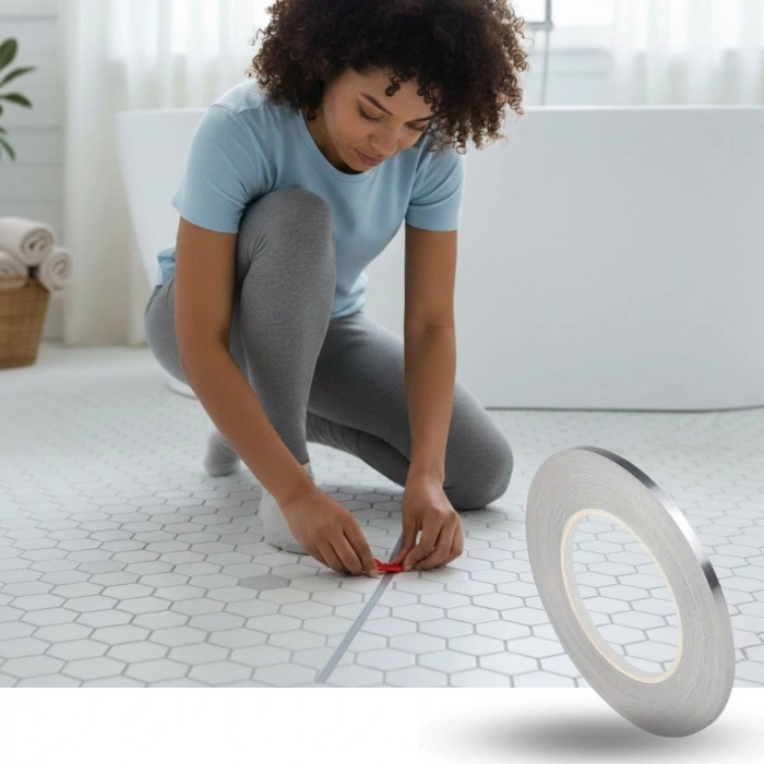 Durukar® 0.5 cm Kalınlık Gümüş Renk Fayans Arası Dekoratif Şerit Bandı – 50 Metre Uzunluk, Banyo ve Derz Arası Suya Dayanıklı Estetik Dekorasyon Bandı