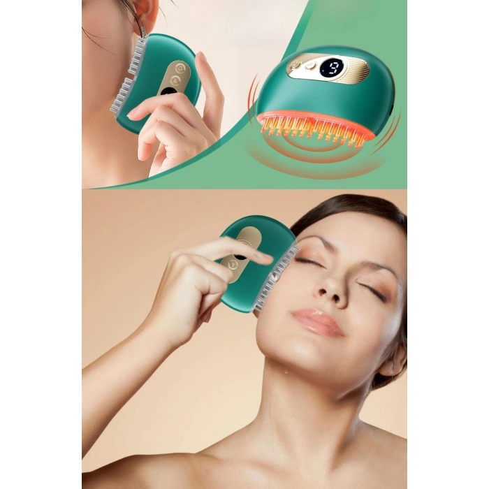 Durukar® 1 Adet Akıllı Elektrik Akımlı EMS Titreşimli Masaj Tarağı Kademeli Yüz Masaj Aleti Aparatı