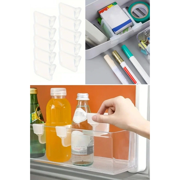 Durukar® 10luŞeffaf Buzdolabı Yan Kapı Düzenleyici Buzdolabı Dolap İçi Bölümleyici Aparatlar