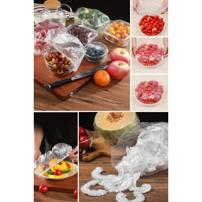 Durukar® 100 Adet Tazeliği Koruyan Tencere ve Tabak Bonesi  Çok Amaçlı Kullan At Tabak Bonesi