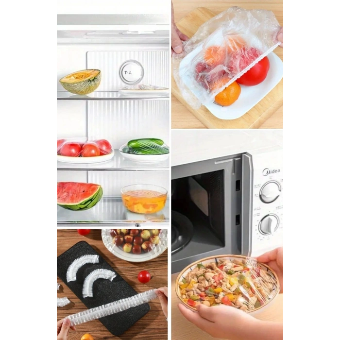 Durukar® 100 Adet Tazeliği Koruyan Tencere ve Tabak Bonesi  Çok Amaçlı Kullan At Tabak Bonesi