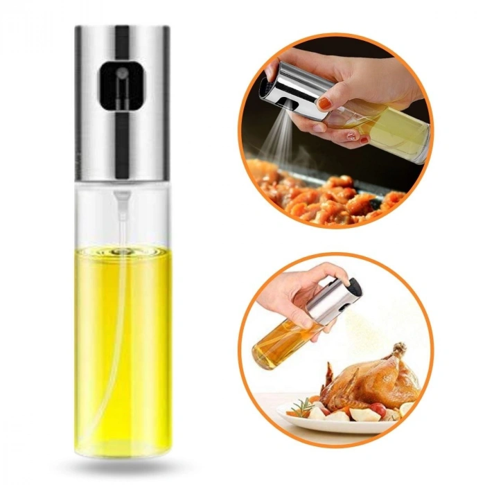 Durukar® 100ml Kapasiteli Şeffaf Spreyli Yağdanlık Sosluk Yağ Püskürtücü Yağ Şişesi