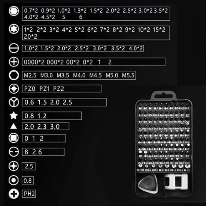 Durukar® 115 in 1 Precision Screwdriver Repair Tool Magnetic Driver Kit Electronic Precision Screwdriver Set