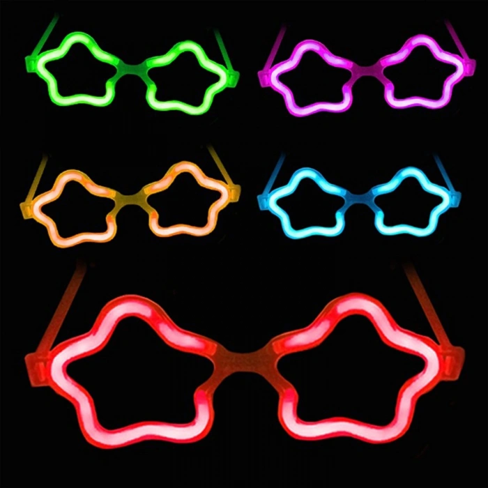 Durukar® 12 Adet Yıldız Glow Gözlük – Glow Partisi ve Etkinlik İçin