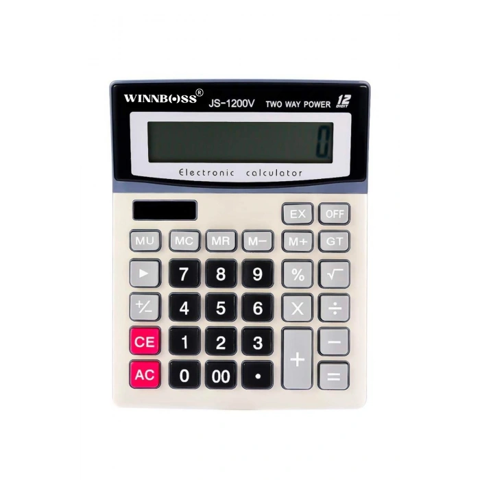 Durukar® 12 Haneli Geniş LCD Ekran, Pilli Büyük Düğmeli Hesap Makinesi