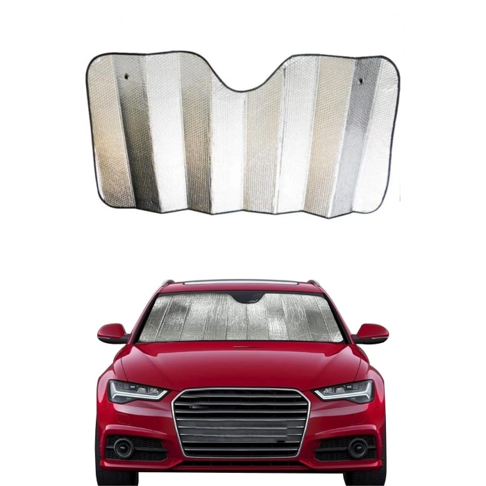 Durukar® 120*55 cm Ambalajlı Vantuzlu Araç İçi Ön Cam Perdesi Katlanabilir Güneşlik