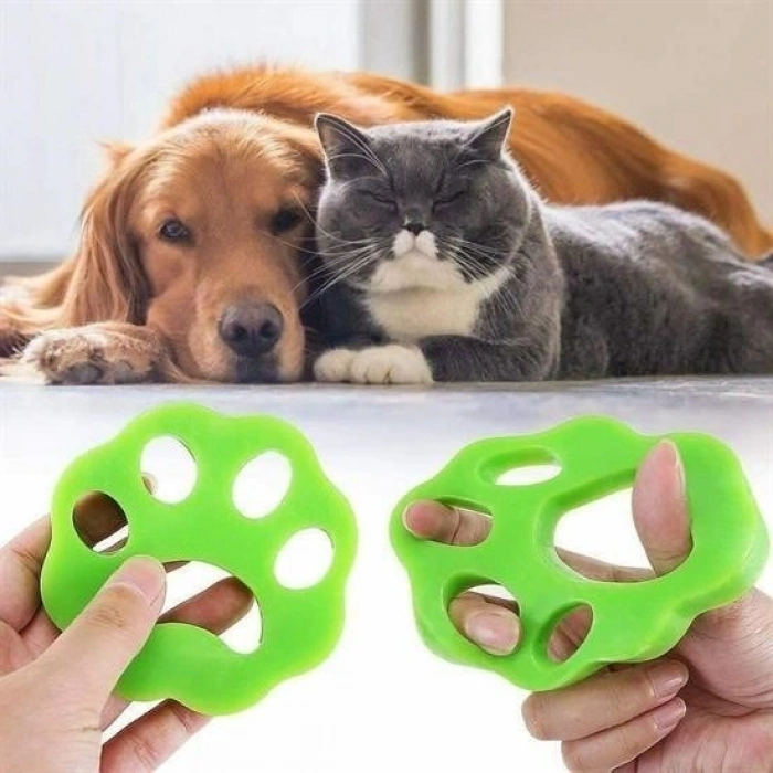 Durukar® 2 Pieces Pet and Washing Machine Paw-Shaped Colorful Hair Removal Device