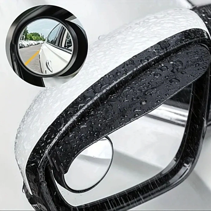 Durukar® 2 Adet Kendinden Aynalı Karbon Fiber Görünümlü Araba Yan Ayna Yağmur Koruyucuları Yağmur & Kar Kalkanı Visörler