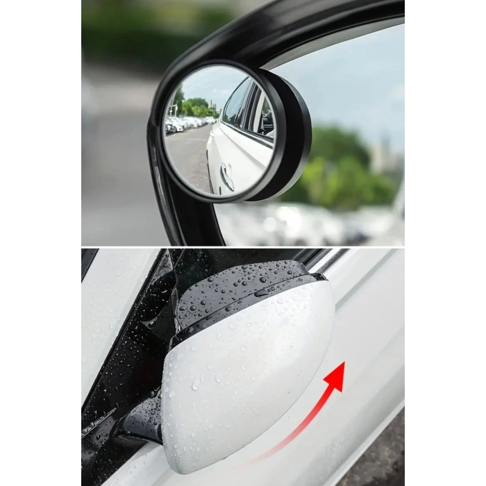 Durukar® 2 Adet Kendinden Aynalı Karbon Fiber Görünümlü Araba Yan Ayna Yağmur Koruyucuları Yağmur & Kar Kalkanı Visörler