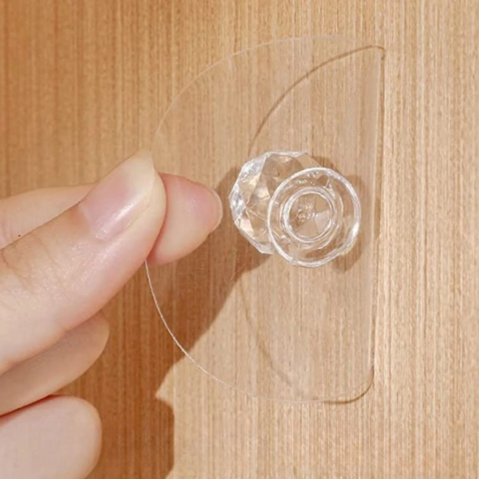 Durukar® 2 Adet Kristal Kendiliğinden Güçlü Yapışkanlı Kulp Askısı Tutma Kolu