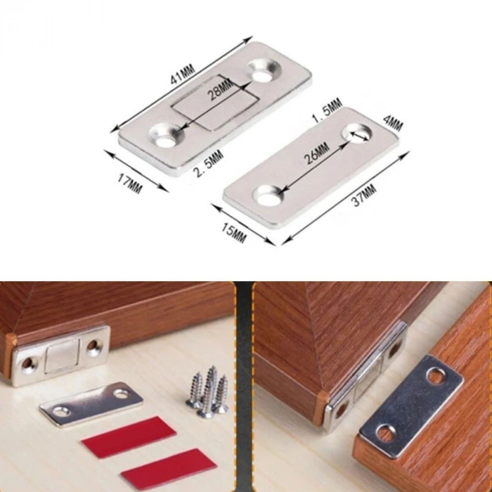 Durukar® 2 Çift Çok Amaçlı Kapı Kapak Dolap Çekmece Mobilya Durdurucu Kapatıcı Mıknatıslar